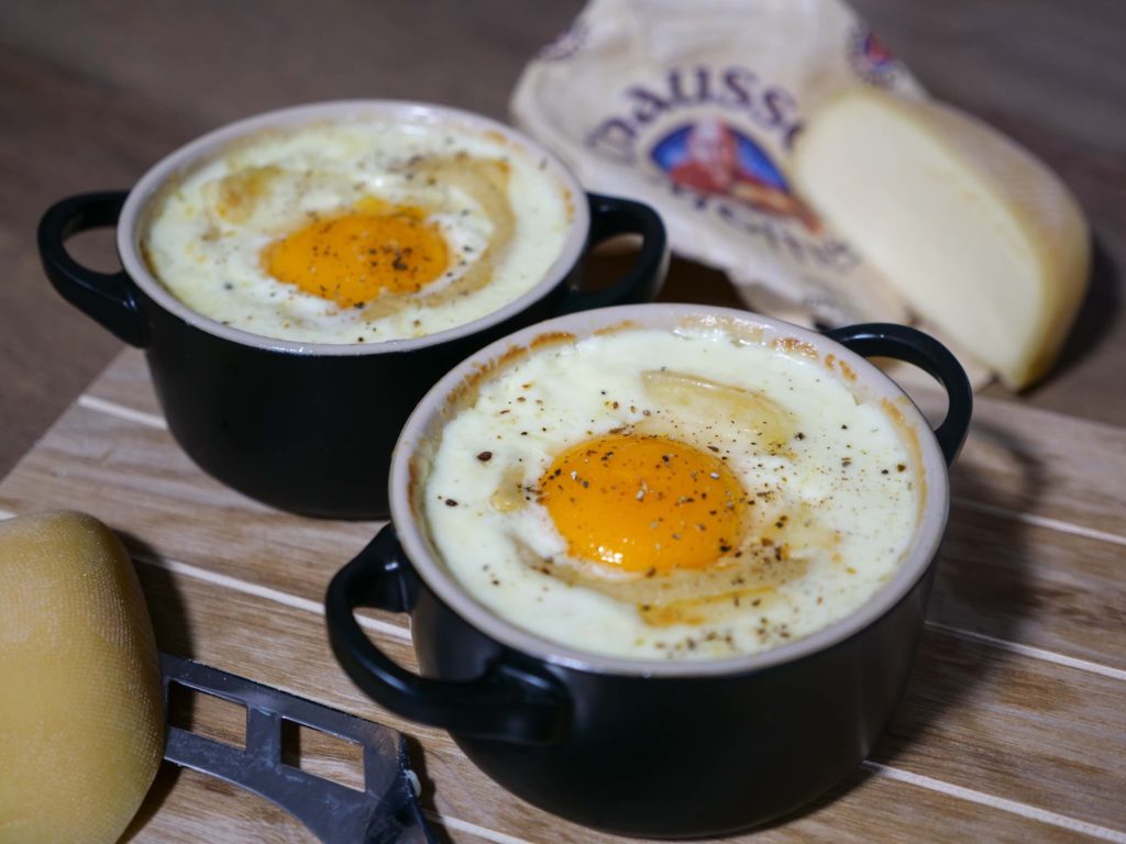 Oeuf cocotte lardons fromage